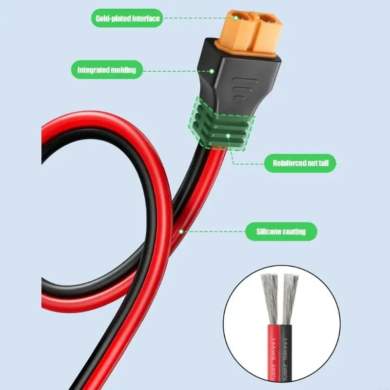 IP67 Waterproof 60 Female to Solar Connectors Power Cable for Portability Power Station Setups, Direct Plug-In Connectors K1KF Quake