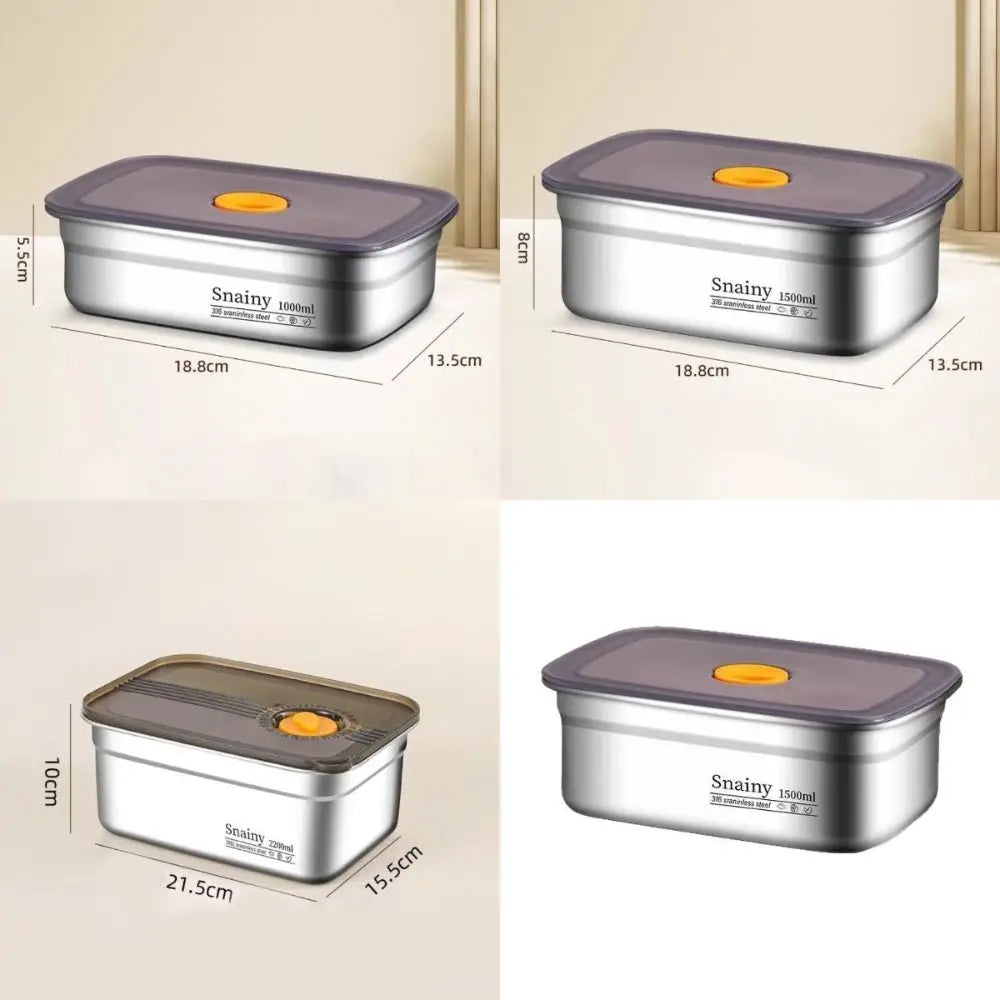 New Stainless Steel Camping Lunch Box Sealed Large Capacity Bento Box Leak-proof Refrigerator Freezer Storage Box Camp Supplies Quake