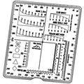 Acrylic Range Finder Card Hunting Ruler Outdoor Auxiliary Ruler Coordinate Grid Reader Square Auxiliary Rangefinder Quake Style 4