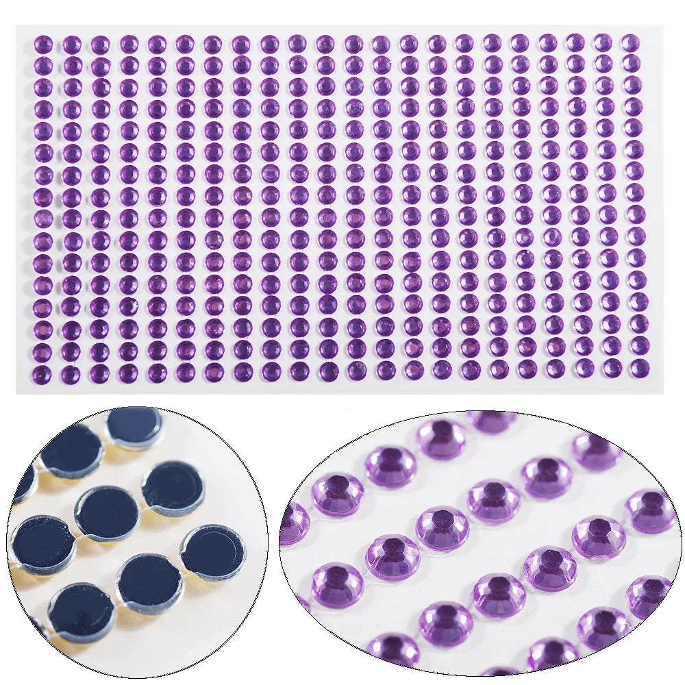 Face Decorations Rhinestone Stickers for Music Festival Halloween Party Mobile Crystal Sticker Women Girls DIY Diamond Stickers Quake NO.8 S 3mm
