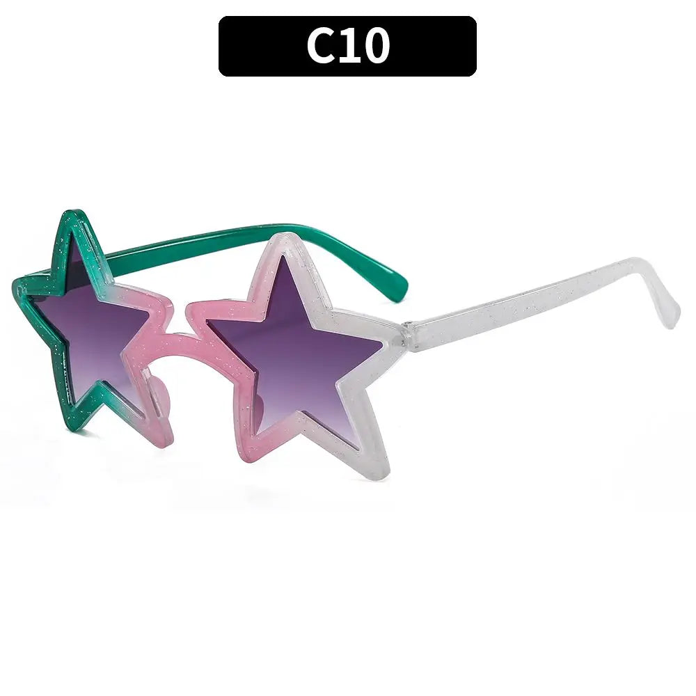 Fashion Unique Pentagram Sunglasses Christmas Party Star Shape Sun Glasses for Women Men Shining Shades Xmas Festival Eyewear Quake C10