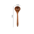 Teak Wooden Ladle Spoon Kitchen Serving Spoon With Back Hooks Non-stick Wooden Soup Ladle For Cooking Serving And Stirring Quake 1pcs