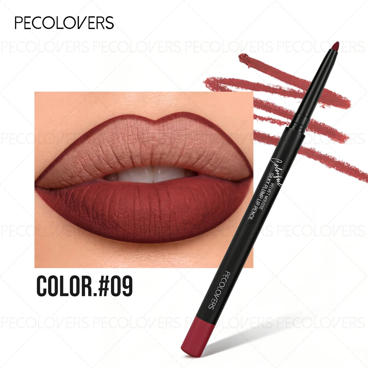 Matte Lip Liner, Natural Lipstick Pen for All Light Types, Accurate Defind Lip Lines, Nude Pink Beige Red Tones, Daily Makeup Quake 09
