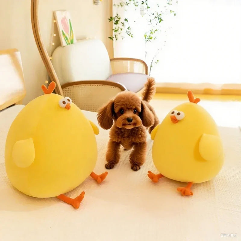 Funny Fat Chicken Dog Toy Soft Plush Simulation Cute Stuffed Animal for Dog Chewing Playing Ideal Festival Gift for Pet Owners Quake