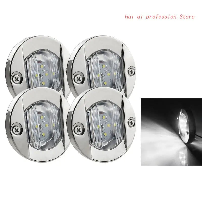 12V Round Marine Boats LED Light Interior Deck Transom Mount Lamp Courtesy Light Stern Navigation Signal For Kayak Yacht Quake White China Mainland