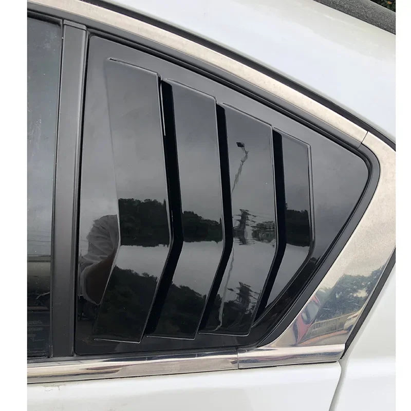 For Honda Accord 8th Sedan 2008-2013 Car Rear Louver Window Side Shutter Cover Trim Sticker Vent Scoop ABS Carbon Fiber Black Quake Gloss Black