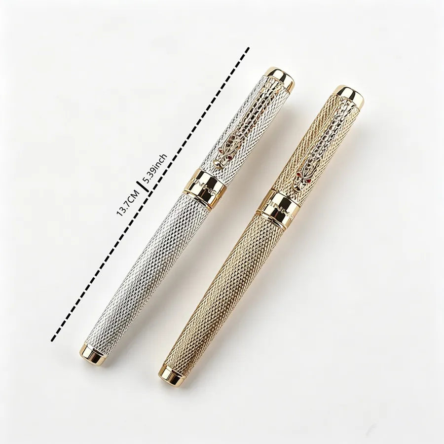 Vintage Engraved JINHAO Metal Roller Pen Luxury Gold Silver Signature Pen High Grade Business Gift Pen for Men Office Stationery Quake