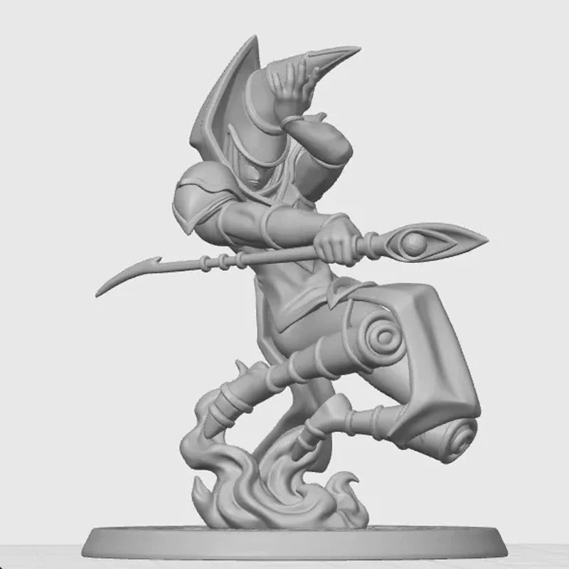 Hot New Yu-Gi-Oh Dark Magician 3D Printed Mini Figure Desktop Decor Statue Anime Collectible Diy Handmade Gift for Fans Quake HMFS White