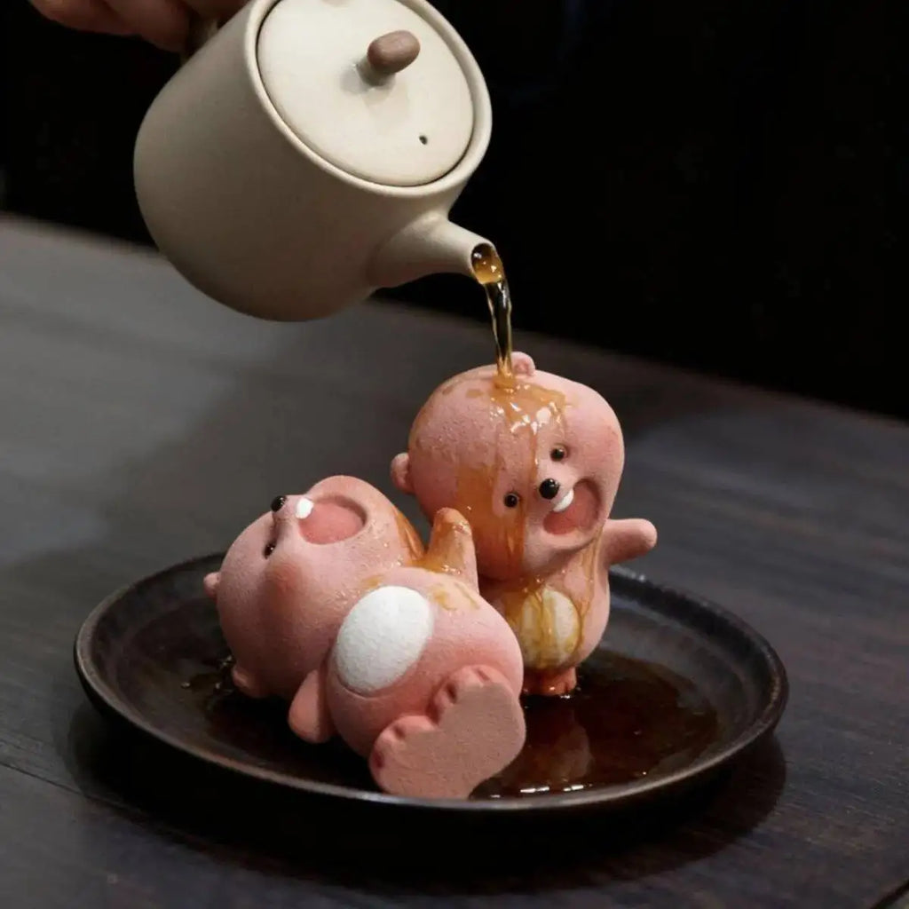 Yixing Zisha Sculpture Tea Pet Ornament Scolding Beaver Tilted Head Ruby Full of Spirit Little Beaver Desktop Ornament Quake