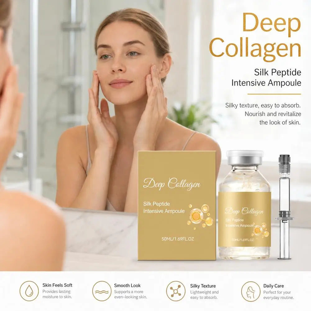 Silk Peptide Ampoule | Anti-Aging Serum with Collagen & 30 Peptide Complex for Intensive Lifting, Skin Tightening & Firming Quake