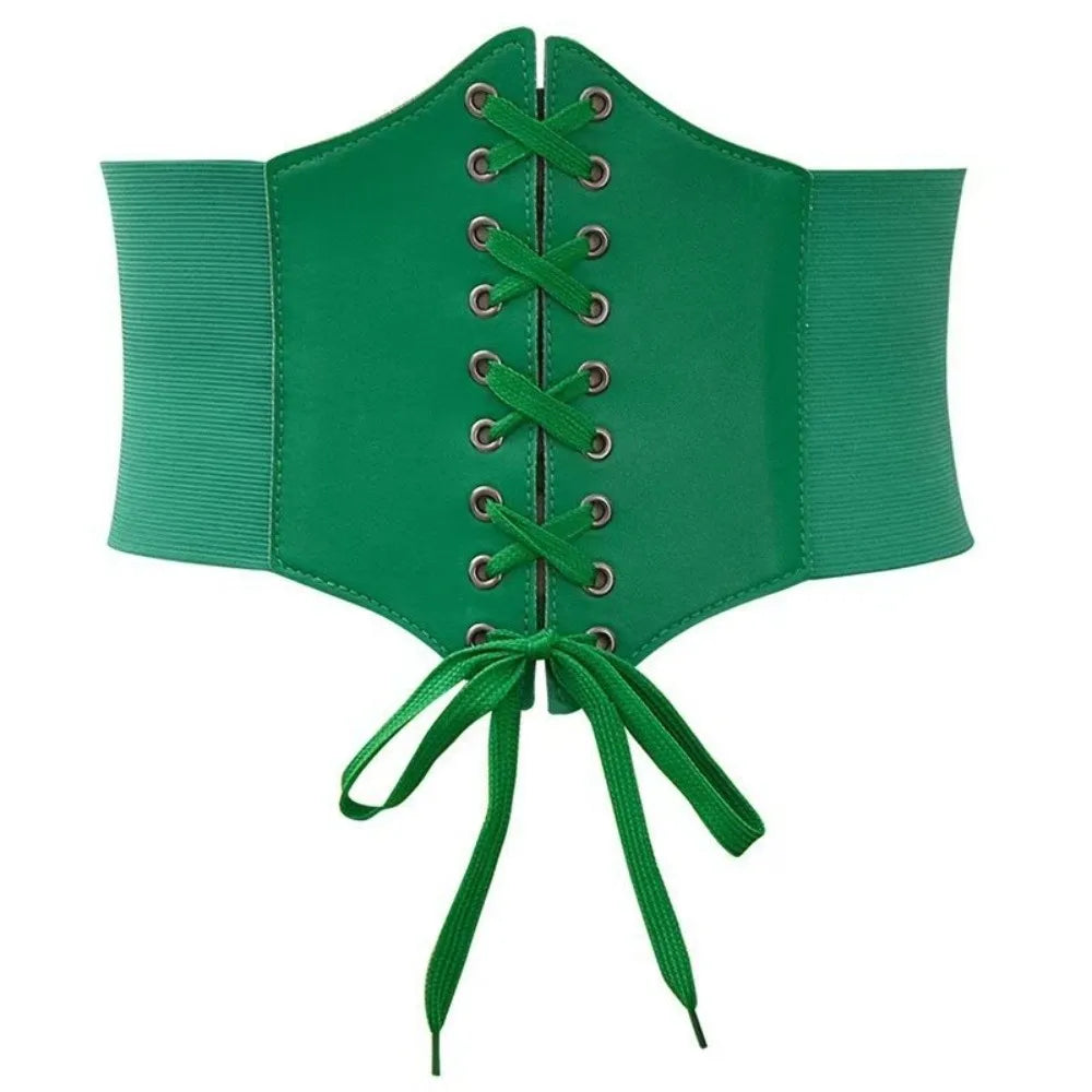 Wide Corset Waist Belt Elastic Design Slimming Waistband Strap External Wear Decorative Waist Strap For Skirts Dress Top Clothes Quake