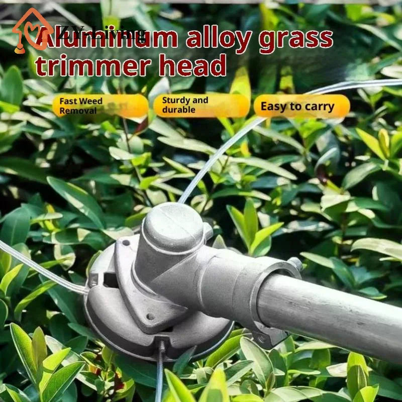 1 Set Aluminum Alloy Grass Trimmer Head With Nylon Wrapped Steel Line For Gardening Replacement Parts Quake