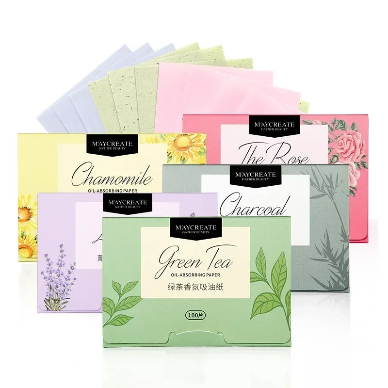 100Pcs Face Oil Blotting Paper Protable Face Wipes Facial Cleanser Oil Control Oil-absorbing Sheets Blotting Tissue Makeup Tools Quake
