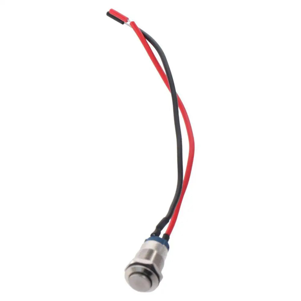 12mm 2A 12V/24V/125V/250V AC Prewired Waterproof Push Button Latching Self-Locking Stainless Steel Push Button On Off Quake