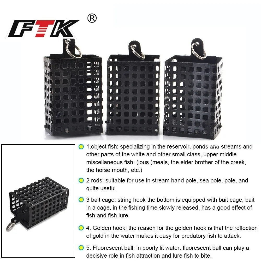 Square Shape Metal Feeder Wire Material 30g-100g Weight Bait Basket Holder Carp Fishing Sinking Freshwater Fishing Quake