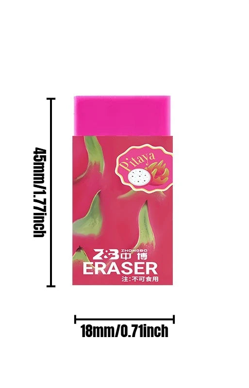 Japan Fruit Eraser Cute Watermelon Banana Kiwi Orange Kawaii Stationery Pomelo Durian Dragon Fruit Bamboo Vegetable Quake 1Pc Pitaya