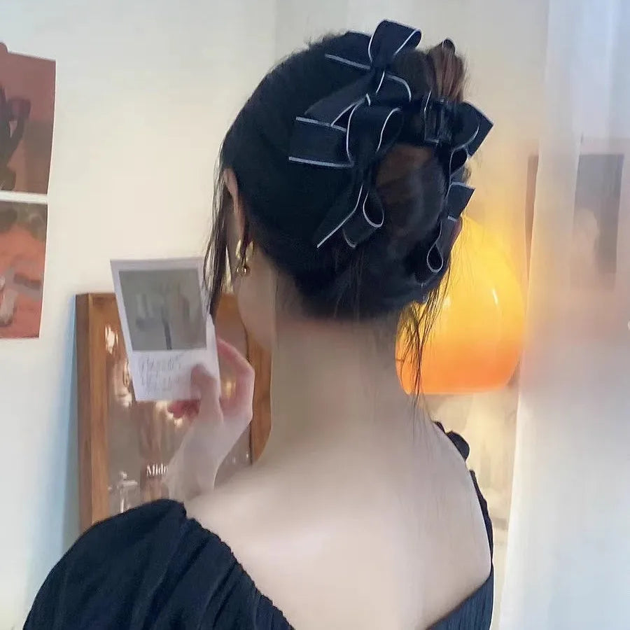 Elegant Bowknot Hair Claw Back Head Large Size Updo Ponytail Clip Korean Simple Hair Styling Accessories Headwear for Women Girl Quake