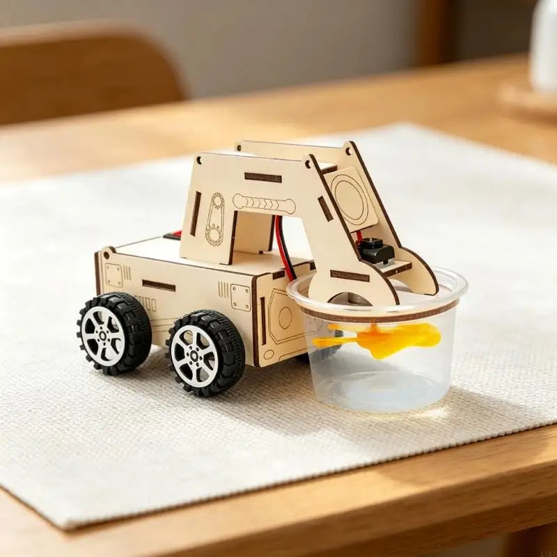 Wooden Space Cleaning Car Set Hands on Assembly Space Cleaning Sweeper Model Kids Educational Toy For Students K1KF Quake