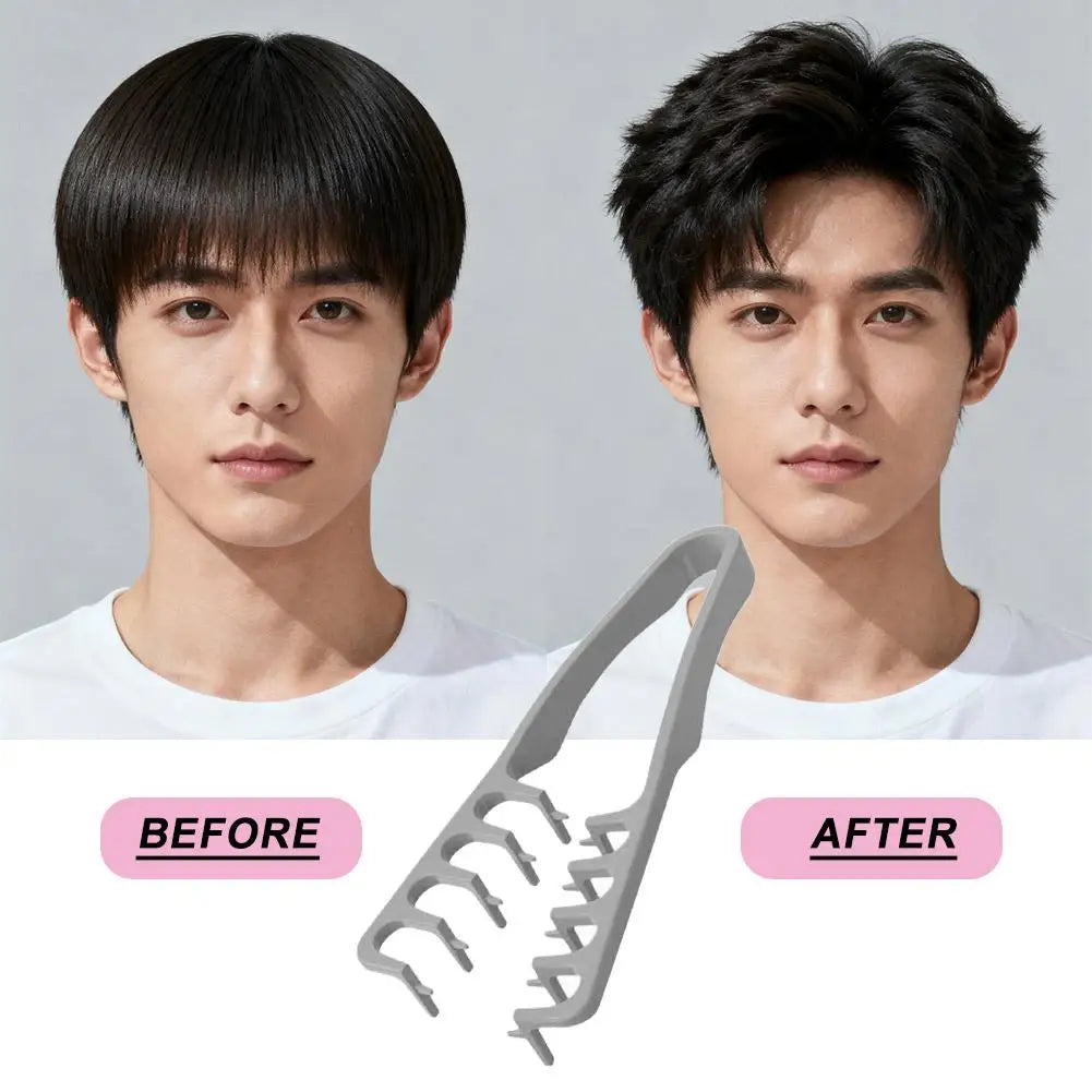 Korean Style Texturizing Hair Brush Volumizing Root Lifter for Men Women Cover Hair Part Fluffy Bangs Styling Comb Quake