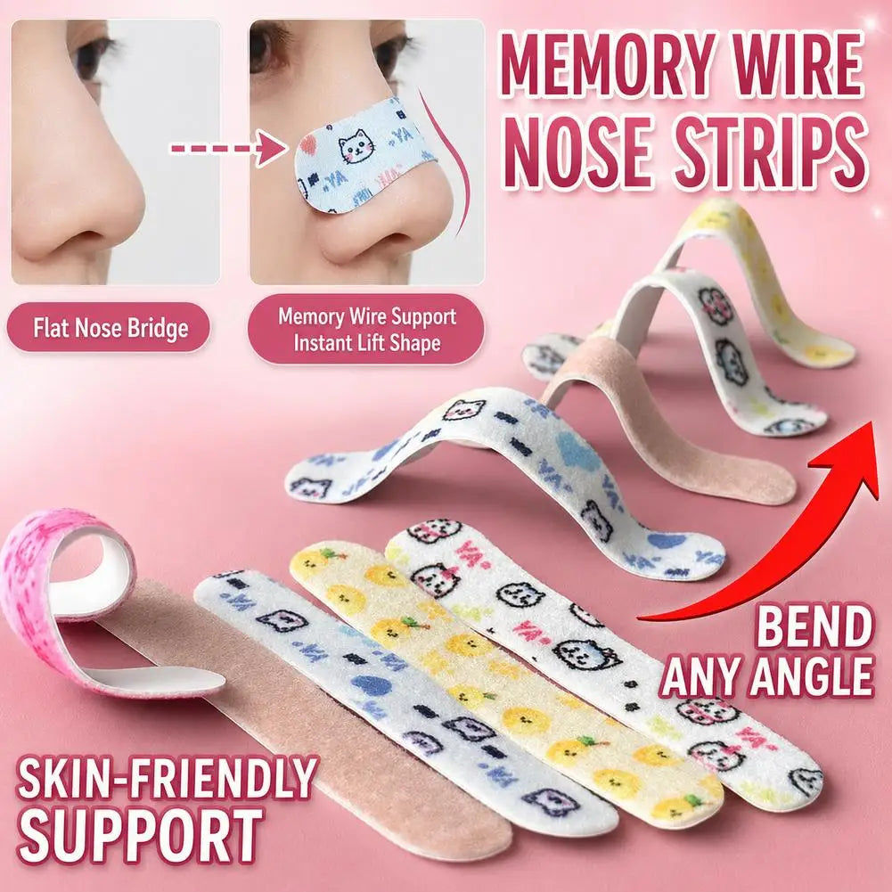 50Pcs 16D Memory Support Nose Shaping Strips Refined Nose Shape Reshape Nose Lifter Cartoon Bridge Lifting Up Quake
