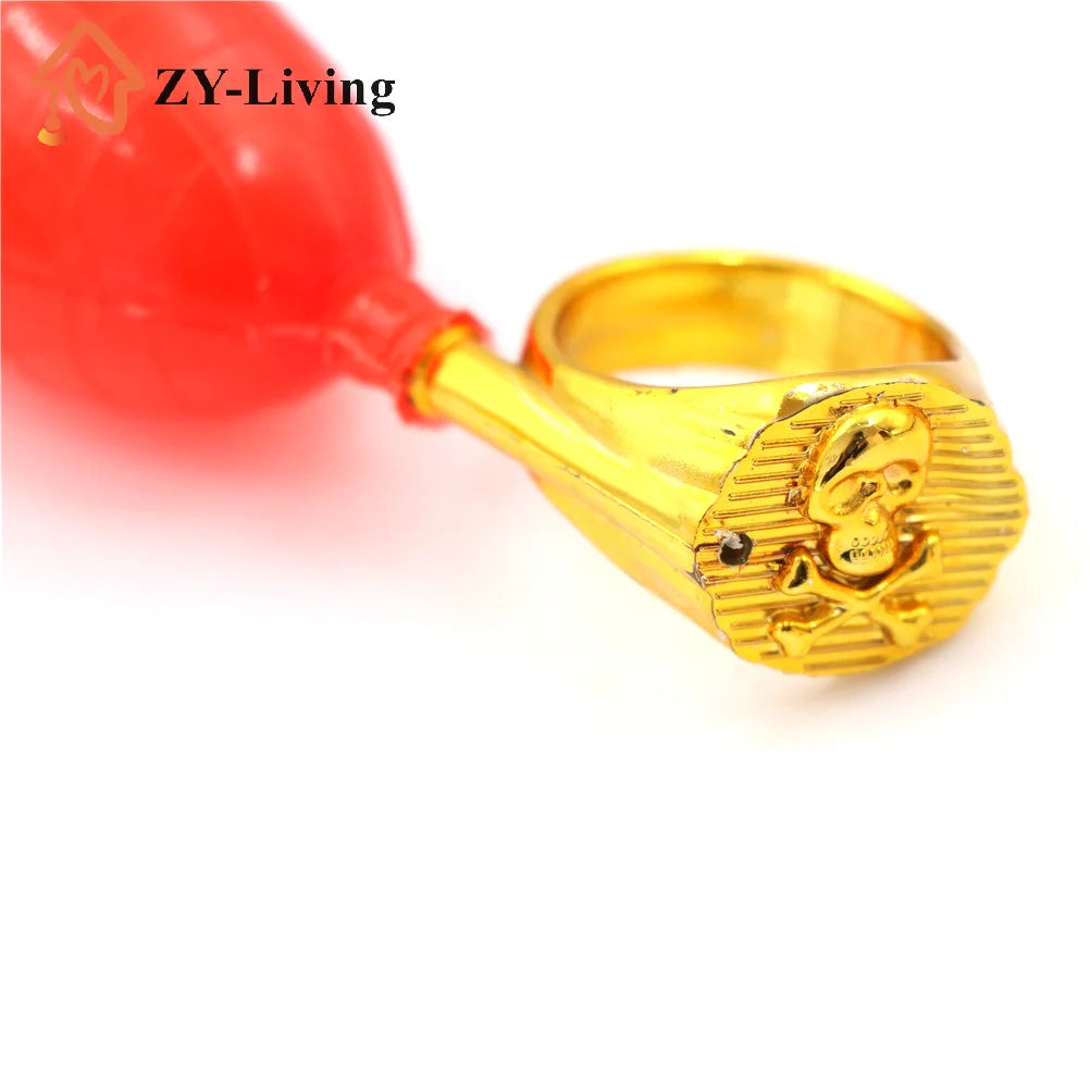 1Pcs Funny Prank Jokes Fool's Day Water Ring Spray Squirt Ring Tricky Toy Quake