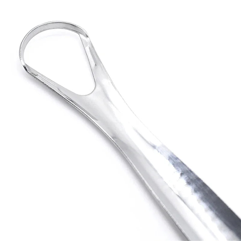 Oral Care Hygiene Health Care Tongue Scraper 2Pcs Stainless Steel Tongue Cleaner Oral Care Hygiene Scraper Dental Tool Quake