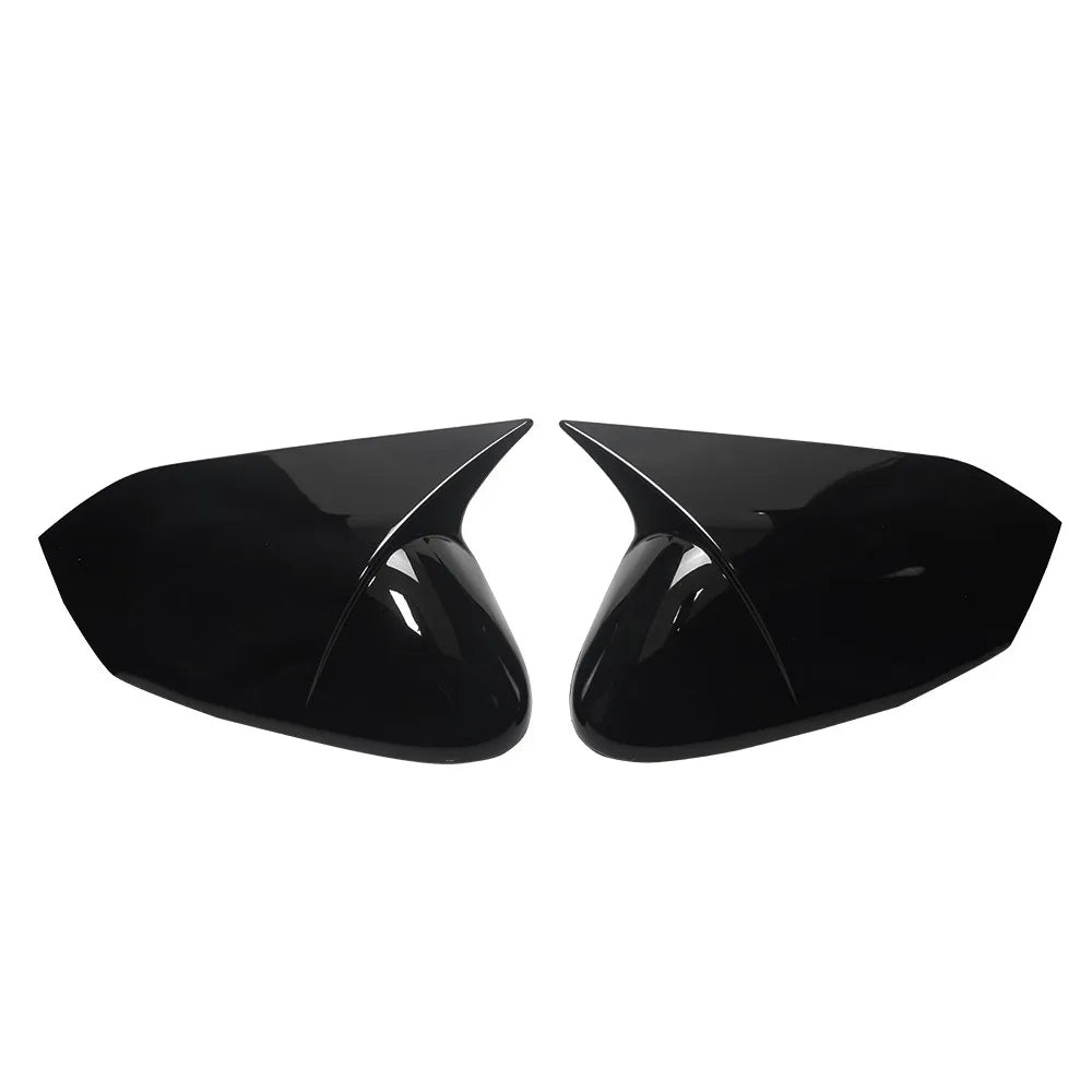 For Kia K4 2024-2026 2x Car Sticker Rearview Side Mirror Cover Wing Cap Exterior Case Trim Accessories Vehicle Decoration Parts Quake Without Light Black