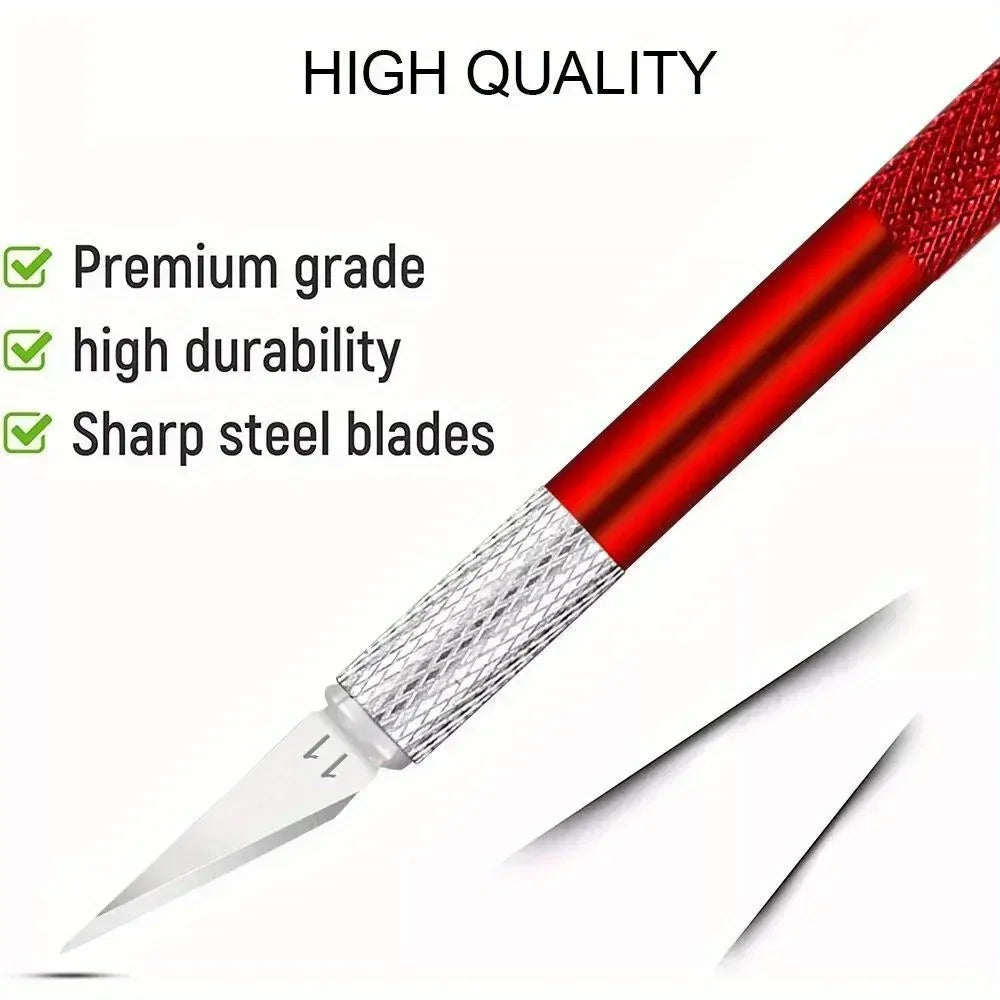 vvocci Exacto Hobby Blade Set with 11 Replacement Blades & Ruler – Precision Cutting Tool Quake