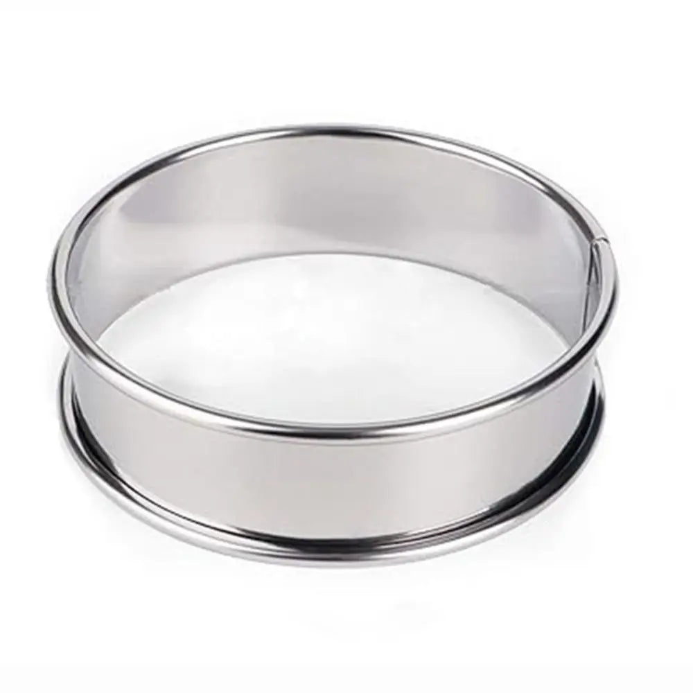 Stainless Steel Double Rolled Baking Circle Tart Ring Fruit Pie Cake Cookie Molds 10cm 8cm for Kitchen Biscuit Pastry Quake L