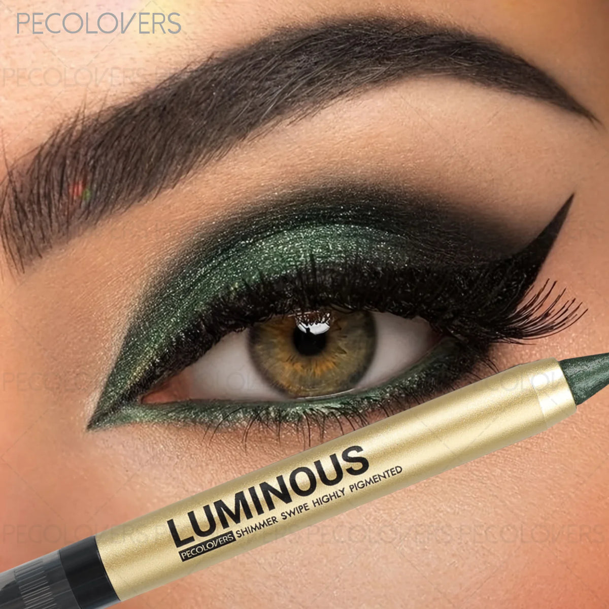 1 Pc Shimmer Eyeshadow Stick, Dual-ended Eyeshadow Pen, with Brush, Eye-catching Eye Makeup High Color Rendering, Concert Makeup Quake