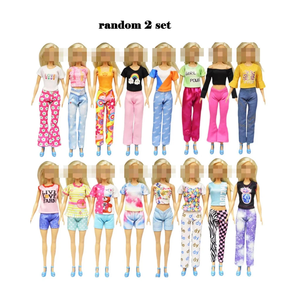28pcs Fashion Dolls Accessories =1 Gown +3 Dress +2 Suit +2 Swimsuit +3 Glasses +10 Shoes +7 Hanger Clothes for 11.5'' Doll Toys Quake