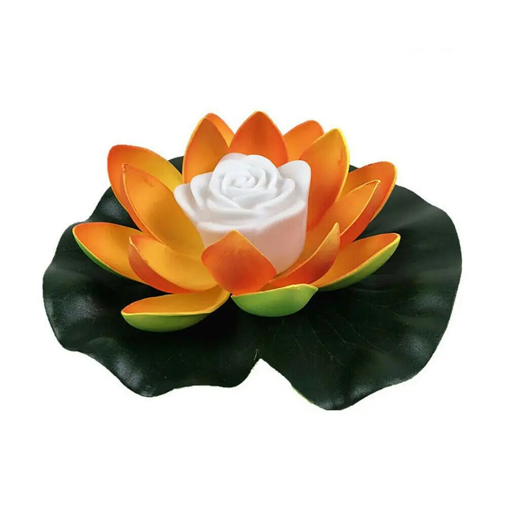 Solar Powered Buddhist Prayer Floating Lighting Decoration Fountain Pool Pond Lamp Wishing Lamp Flower Light Lotus Lamp Quake yellow