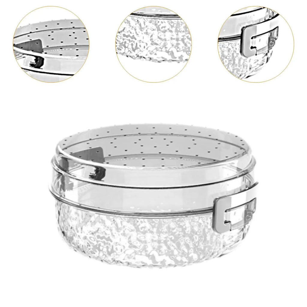 Fruit Washing Drainer Box Fruit Plate Food Storage Container Serving Tray with Lid Fruit Holder for Cakes Sweets Nuts Fruits Quake