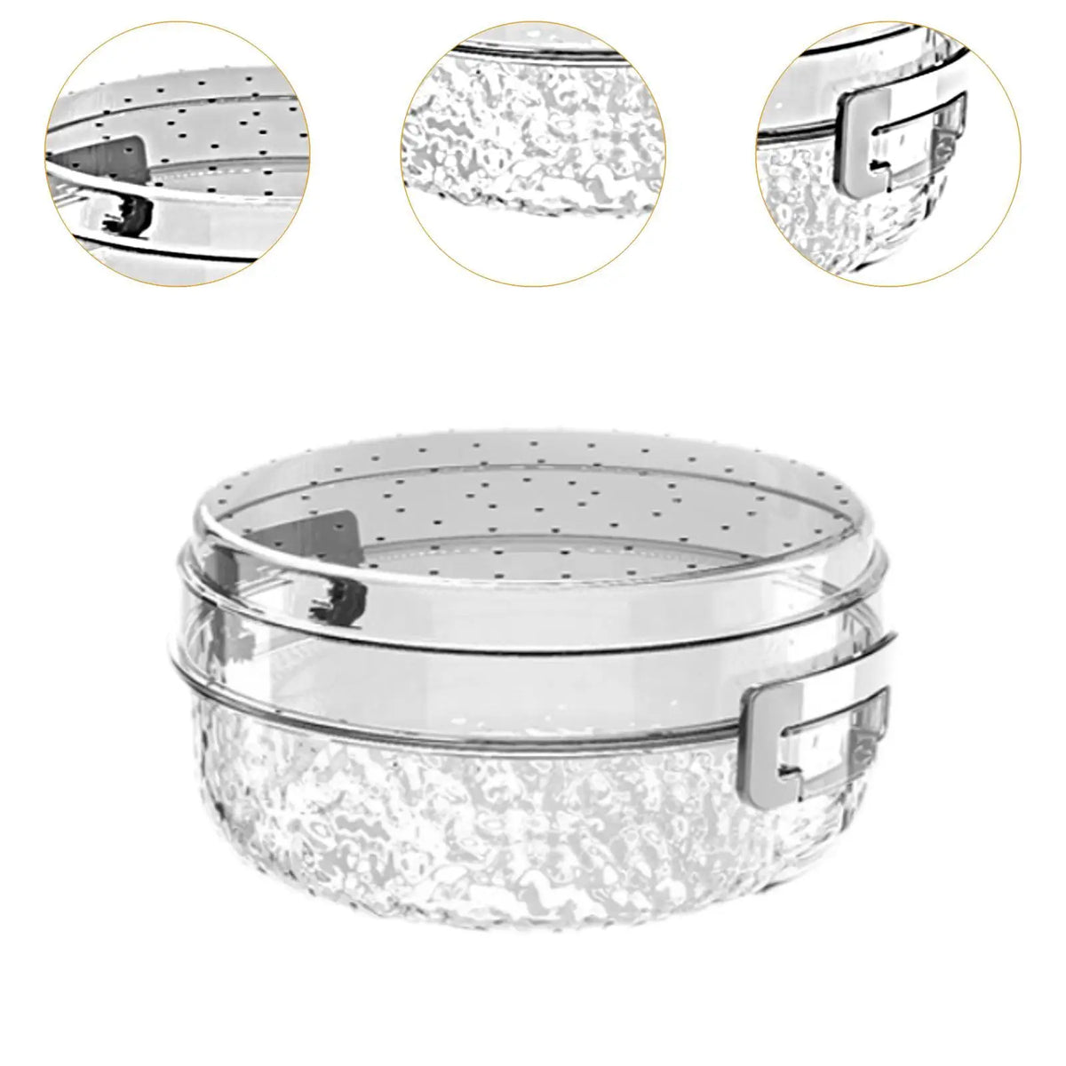 Fruit Washing Drainer Box Fruit Plate Food Storage Container Serving Tray with Lid Fruit Holder for Cakes Sweets Nuts Fruits Quake