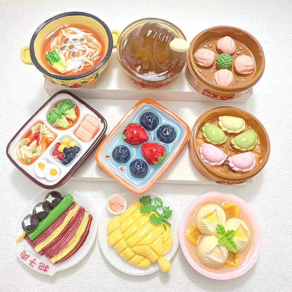 5Pcs Large Miniature Sweet Cake Dessert Noodle Resin Cabochon Fake Food for Decor Making Accessories DIY Dollhouse Kichen Play Quake