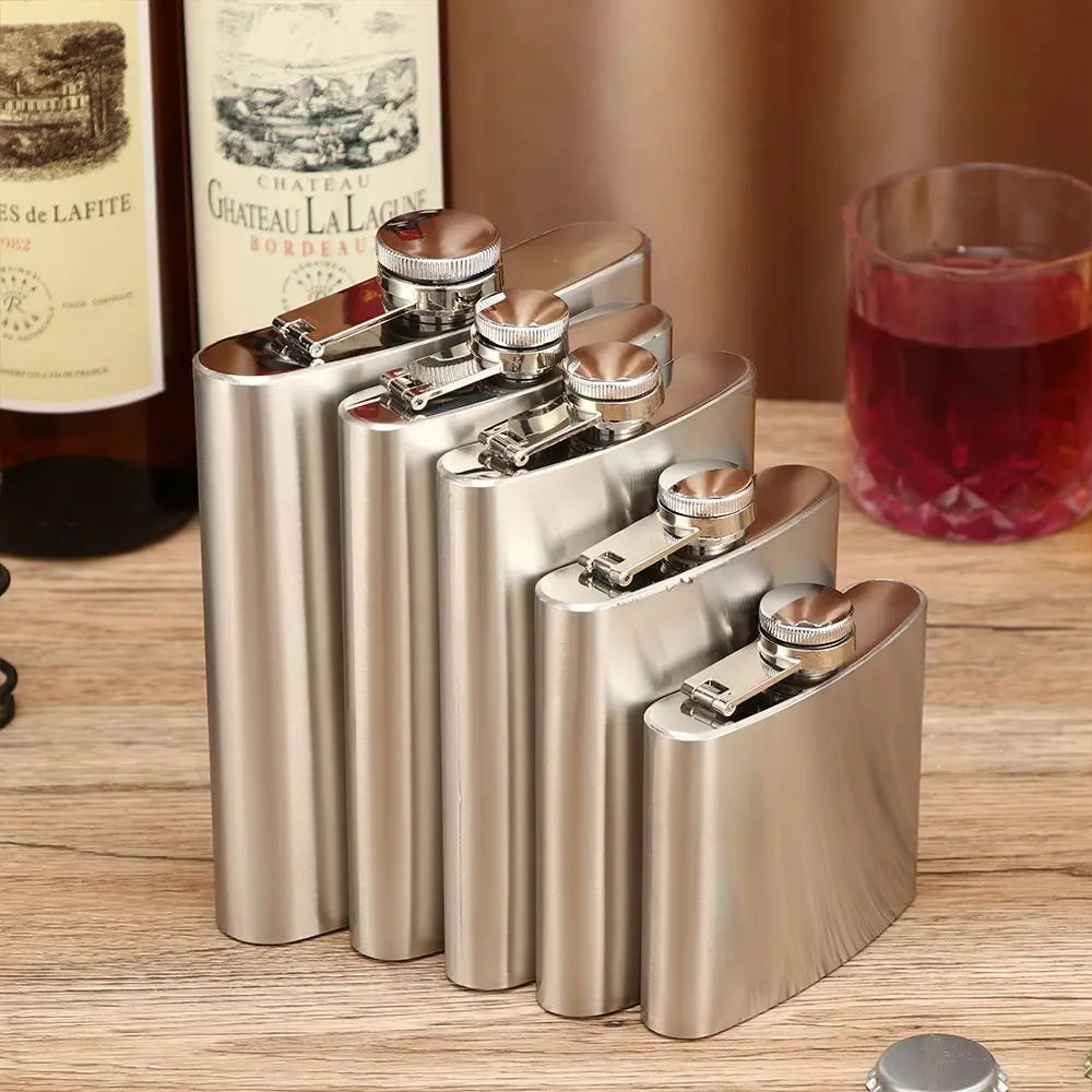 Stainless Steel Hip Flask Portable Liquor Flask Leakproof Drinking Bottle Alcohol Wine Whiskey Holder Drinkware Wedding Party Quake