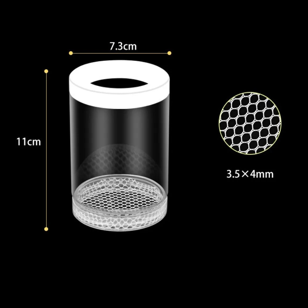 Plastic Mesh Floating Hatching Box Transparent Shrimp Guppy Floating Fish Breeding Isolation Box Detachable Aquarium Breeder Quake White2-1pc