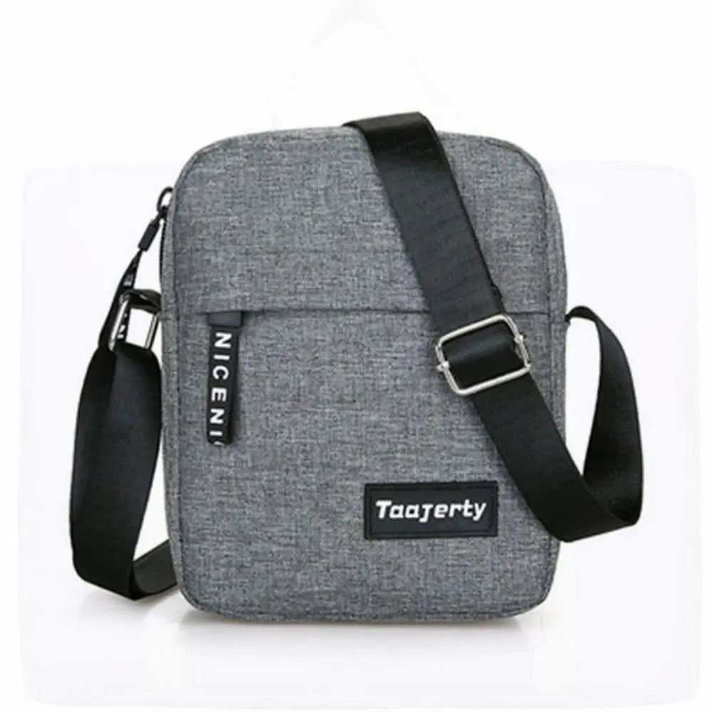 Nylon Shoulder Bag Men Solid Color Crossbody Bag Casual and Fashionable Retro Bag Business Crossbody Bags for Men Hand Bag Quake grey