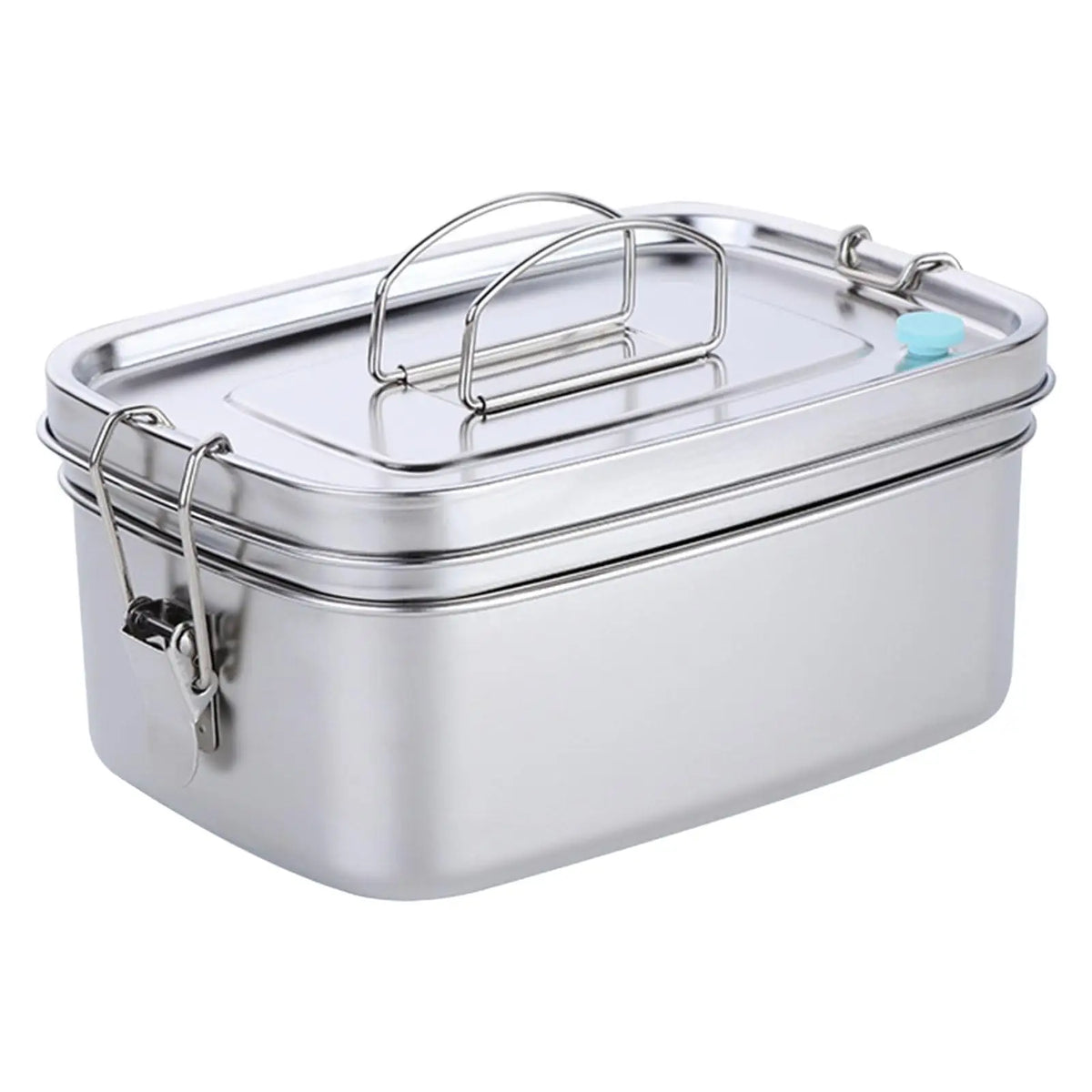 Stainless Steel Bento Box Snack Box Divided Food Storage Containers for Home Quake Silver