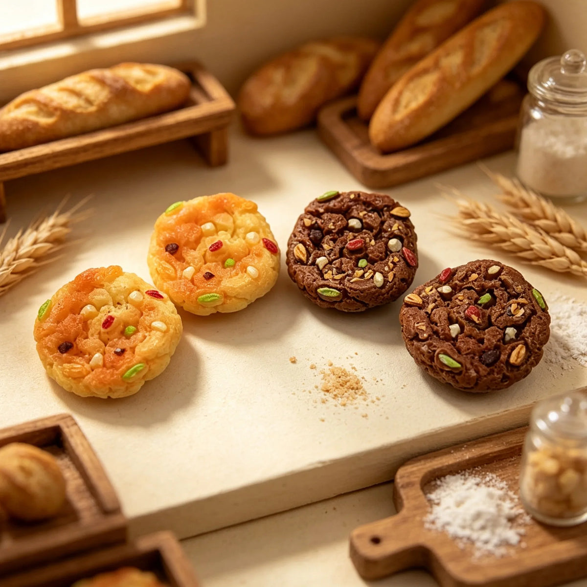 10pcs Kawaii Simulation Miniature Chocolate Cookies Biscuit DIY Kitchen Micro Landscape For Desktop Ornament Dollhouse Accessory Quake