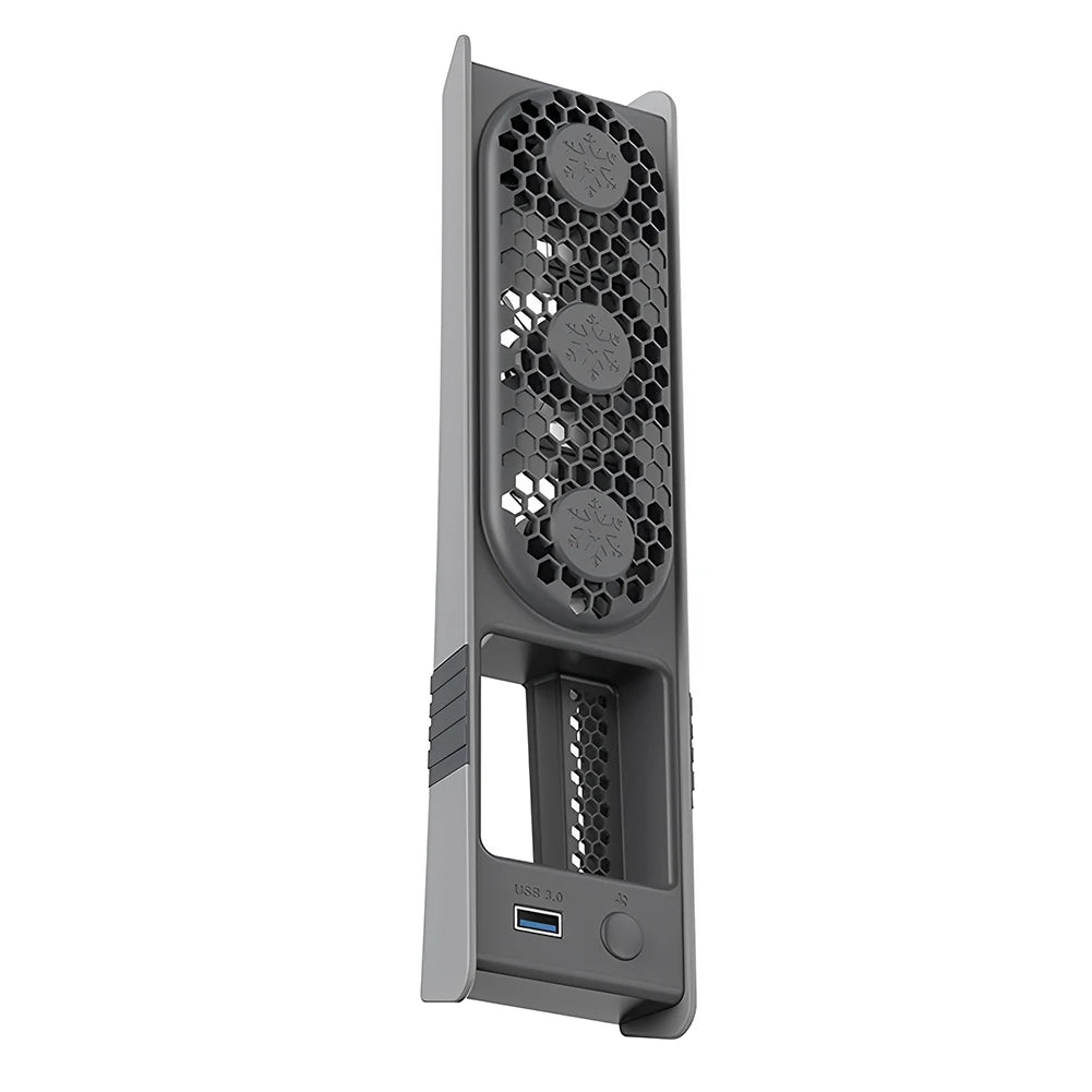 For PS5 Pro/PS5 Slim Cooling Fan External Fan Cooler with USB Port & RGB Light for Playstation 5 Pro/Slim Disc & Digital Edition Quake Grey