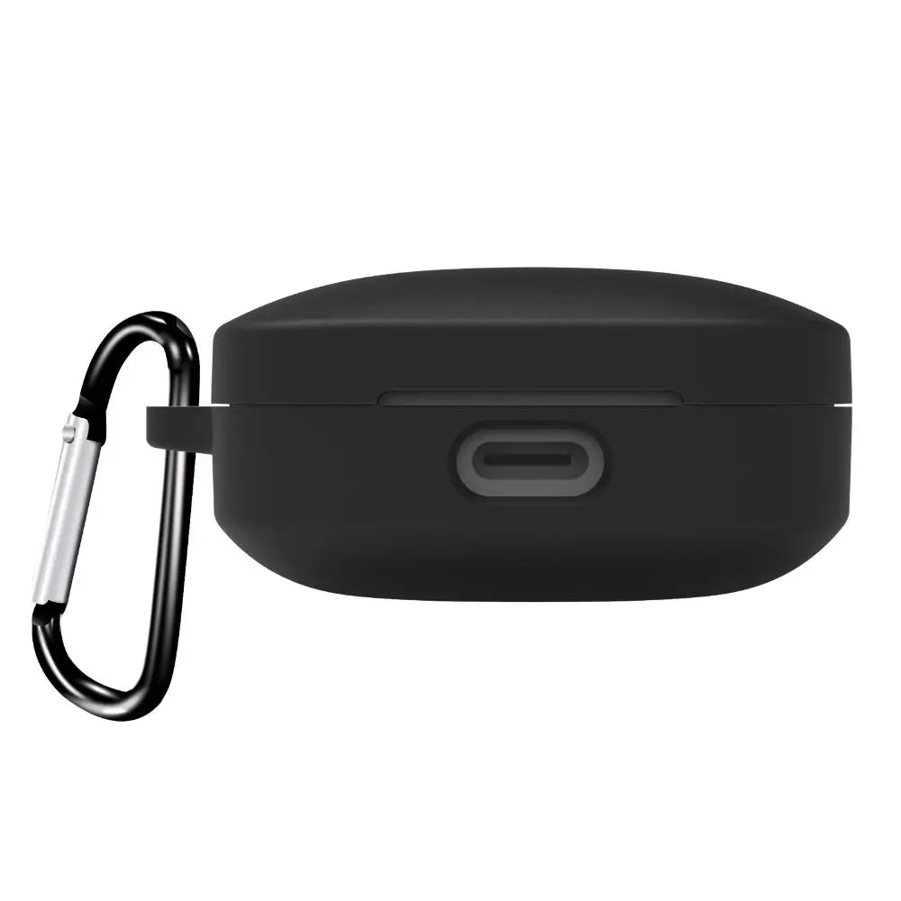 Soft Silicone Protective Case Protector Shockproof Cover Headphone Accessories With Hook Housing Shell for Redmi Buds 6 Active Quake Black