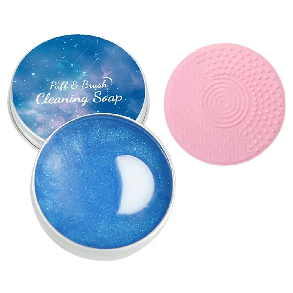 Makeup Brush Cleaner Soap with Silicone Mat, Deeply Cleans Waterproof Makeup for Synthetic & Natural Makeup Brushes & Sponges Quake A-60g
