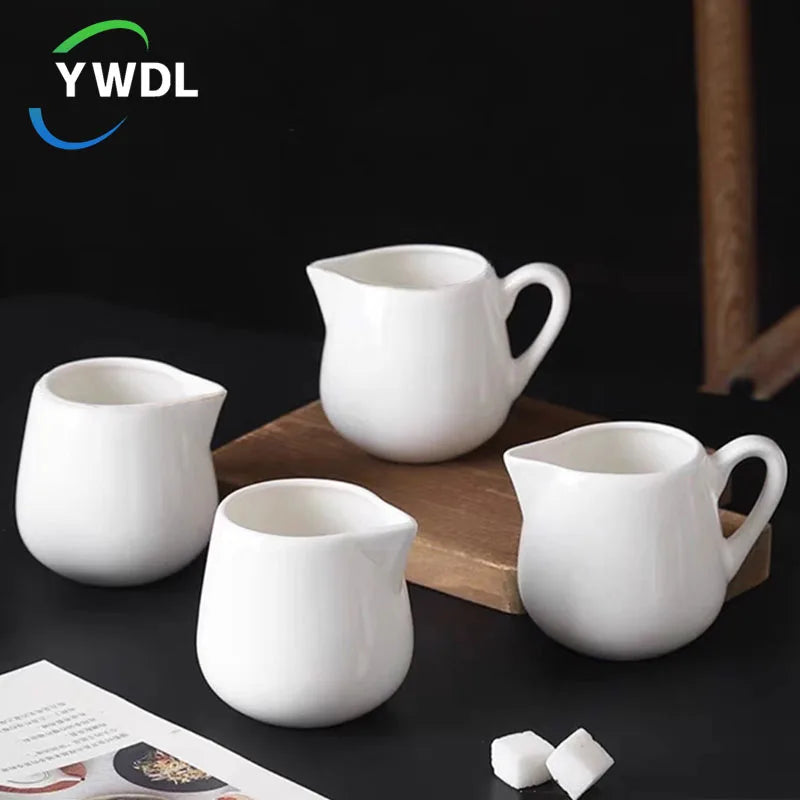 50/100/220ML Mini Ceramic Milk Jug Espresso Coffee Cream Jugs Kitchen Sauce Cup Serving Pitcher White Heat-resistant Milk Cup Quake