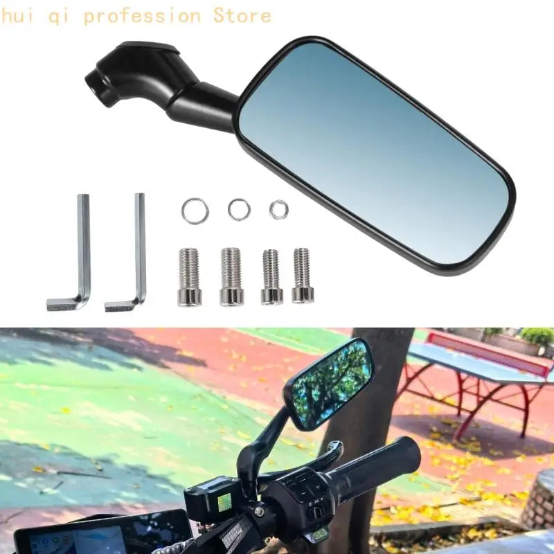 Motorcycle Mirror with Ball Joint Adjustment and Blue Mirror Lens H8WE Quake