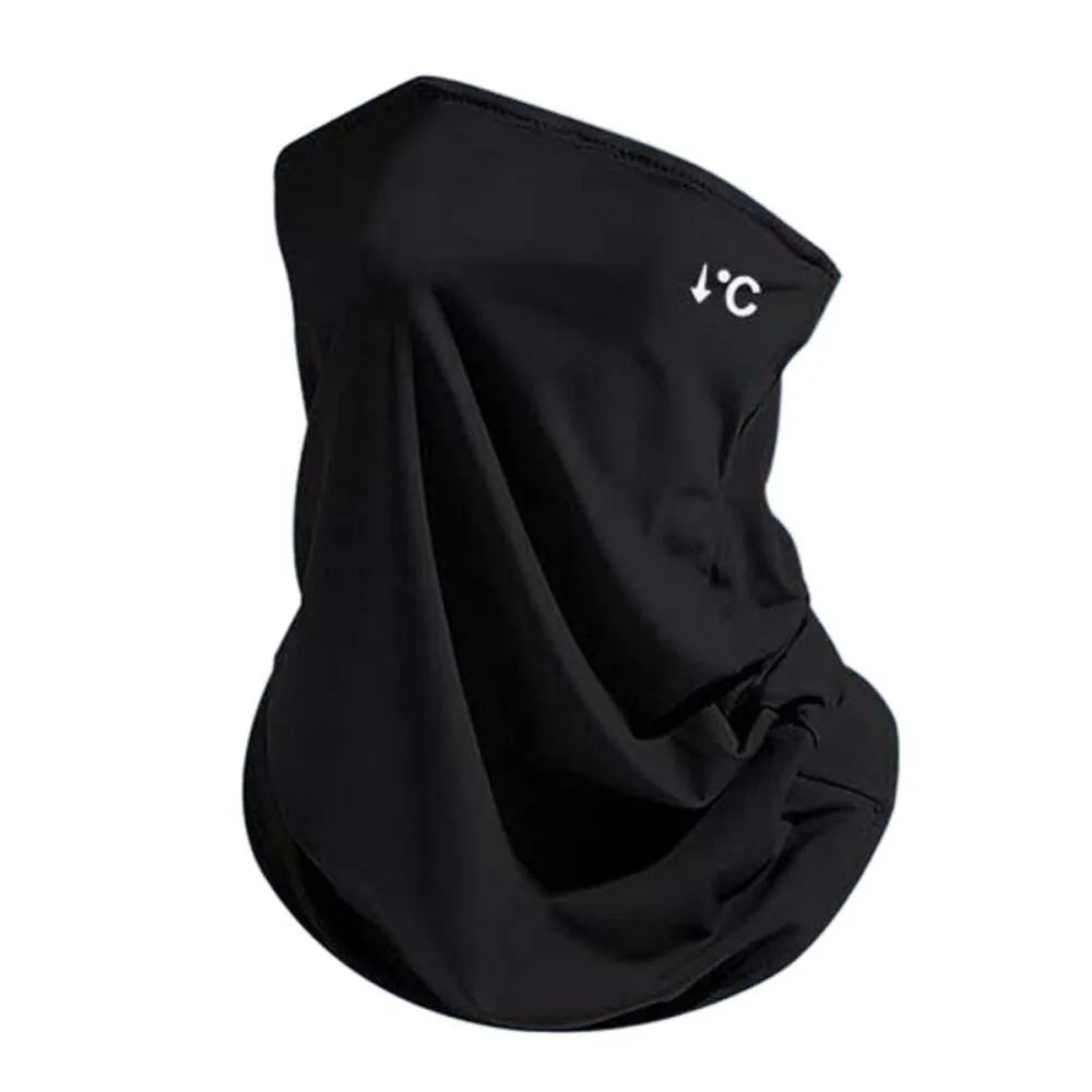 New UPF50+ Ice Silk Mask Quick Drying Anti-UV Sun Protection Mask Breathable Polyester Sun Protection Scarf Cycling Quake Black