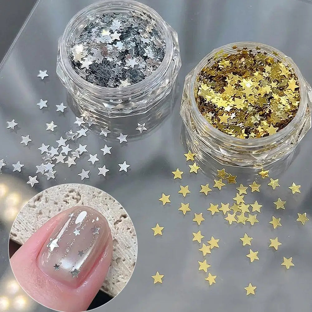 Silver Glitter for Nails Design Shiny Nail Glitter Flakes Sparkling Silver Nail Sequins Starlight Sequins Glitters Nails Charms Quake