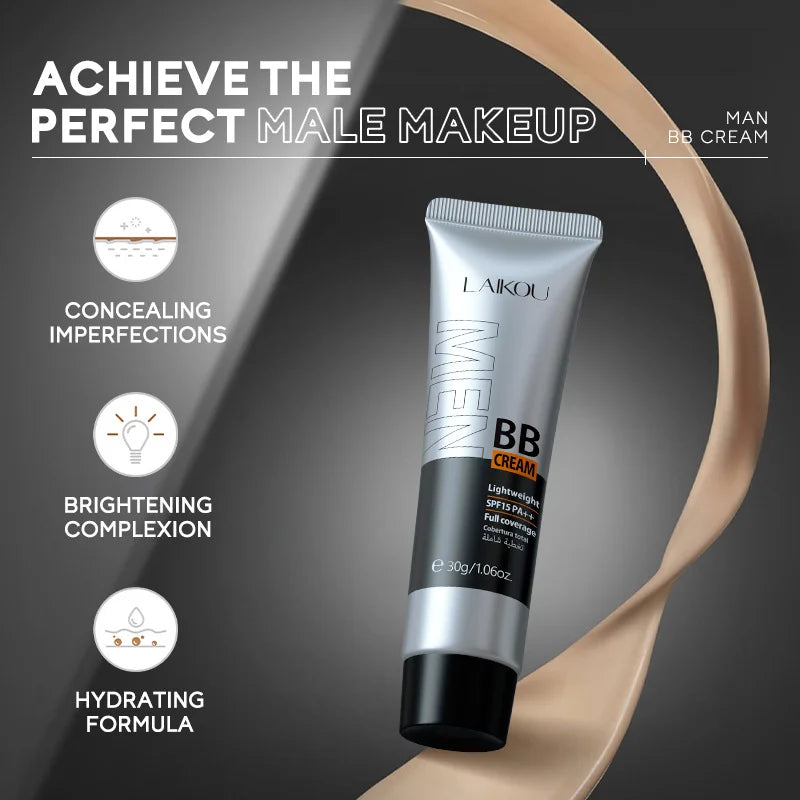 Men's BB Cream-Full Coverage Long-Lasting Waterproof Men's Concealer Natural Color Suitable for Gifts for Men's Christmas Gifts Quake
