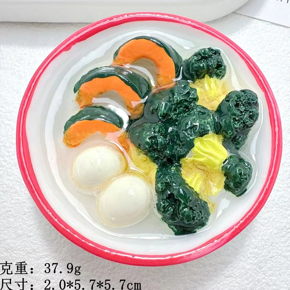5Pcs Large Miniature Sweet Cake Dessert Noodle Resin Cabochon Fake Food for Decor Making Accessories DIY Dollhouse Kichen Play Quake No.11