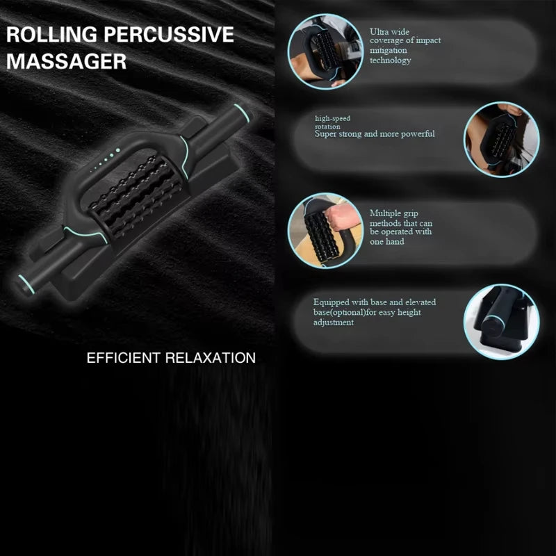 Roller Massage Impactor Deep Tissue Muscle Relaxation Rechargeable Cordless Relieve Post Exercise Quake